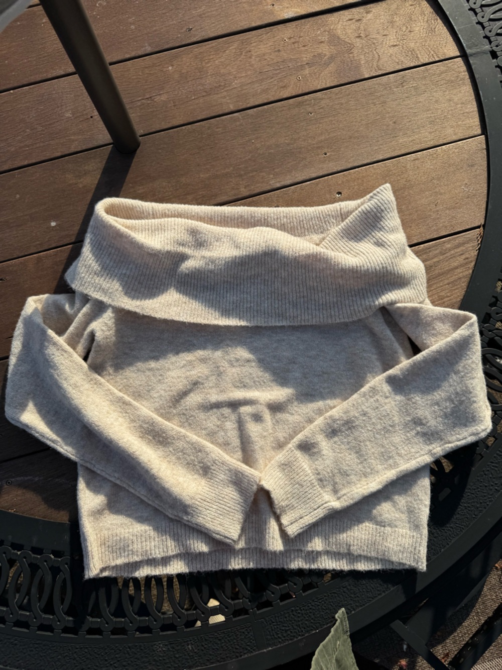 NWT American Eagle Outfitters Cream Off-the-Shoulder Sweater